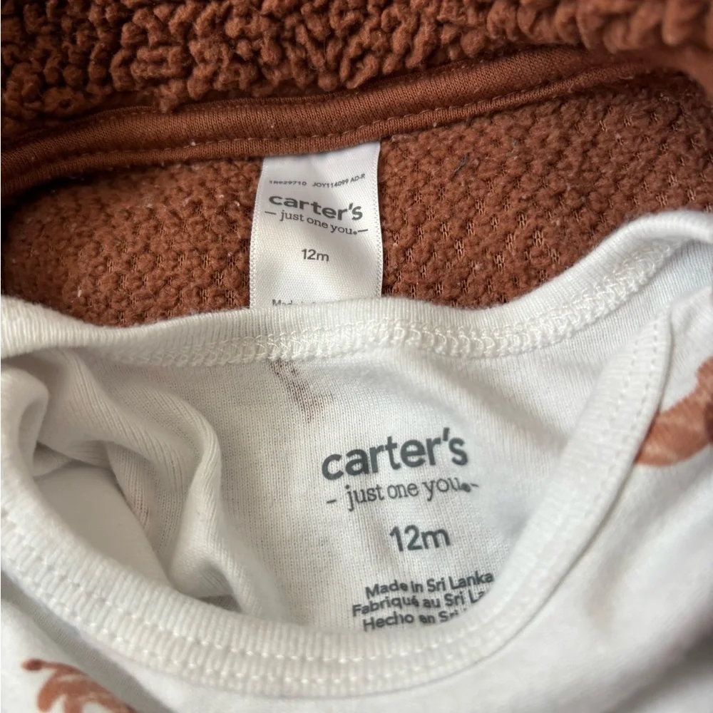 Carter’s Gender Neutral Safari Print Cozy 3 Piece Baby Set